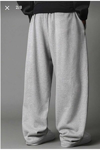 ELASSEL Kışlık Şardonlu Baggy Battal Büyük Beden Kaliteli Bol Kesim Esnek Rahat Kumaş Eşofman Altı r6