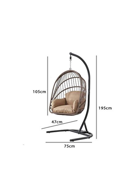 Family Ship Single Seat Swing - Light Brown