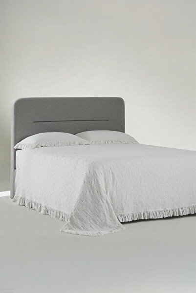 Ecocotton Tanya Cream Double Size 100% Organic Cotton Pique Bedspread Set 240*260 cm