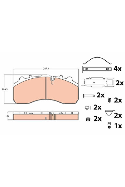 TRW Set Placute Frana Frana Disc Daf Cf 75/Cf 85/Xf 105 Mercedes-Benz Actros ...
