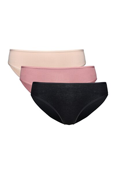 ESOTIQ Set chiloți pentru femei, pachet de 3, chiloți clasici din bumbac și e...