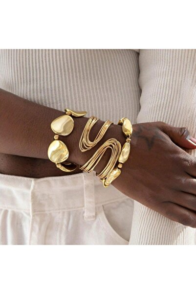 Pursehuit Set de 3 brățări aurii, reglabile, Carissa C9