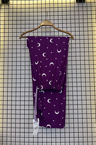 nasbina Дамски панталони от еластична велурена пижама без джобове с полумесец...