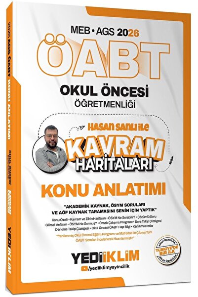 Yediiklim Yayınları Yediiklim 2026 MEB AGS ÖABT Okul Öncesi Öğretmenliği Hasan SANLI İle Kavram Haritaları Konu Anlatımı