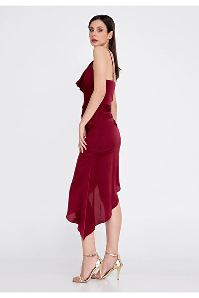 1way فستان سهره خمري بتصميم عصري