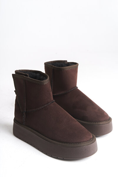 Shu Mhu Γυναικείες μπότες Ug καφέ με Velcro, εύκολες στη χρήση, με γούνινο επένδυση, άνετη σόλα 4 εκ., άνετες νεανικές μπότες