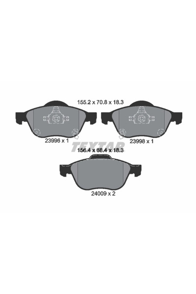 TEXTAR Комплект спирачни накладки дискови спирачки Toyota Avensis