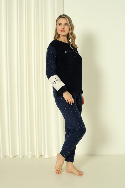 Wordex Fwn 3012 Plush Welsoft Fleece Winter Soft Women's Pajamas Set