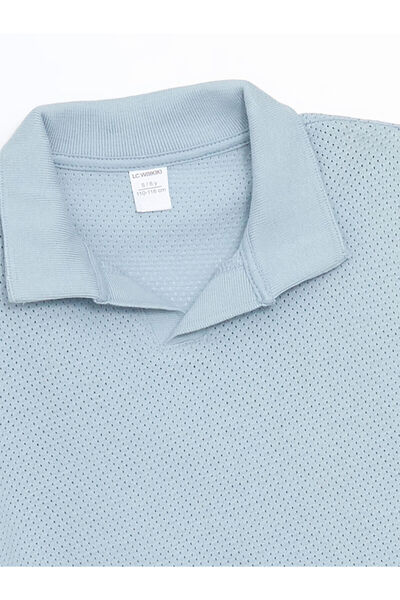 LC Waikiki Tricou pentru băiat din bumbac pieptănat Lcw Kids Blue Resort