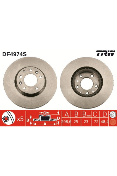 TRW Brake Disc Set Besturn (Faw) X80 Mazda 6 2007-2014