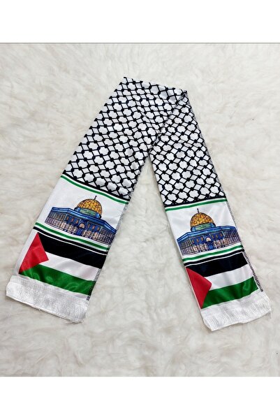 istanbul prensesleri Palestine and Turkey Flag Satin Scarf