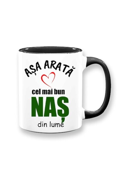 OEM Cană personalizată cu mesajul: „Așa arată cel mai bun naș din lume”, Beta...