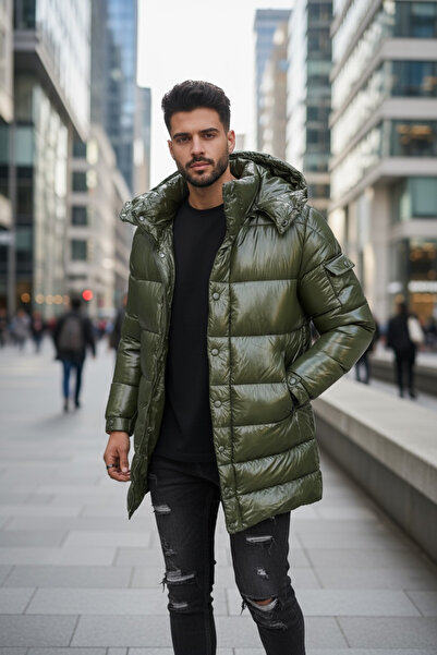 dehaine Men's winter jacket, long casual, 5132