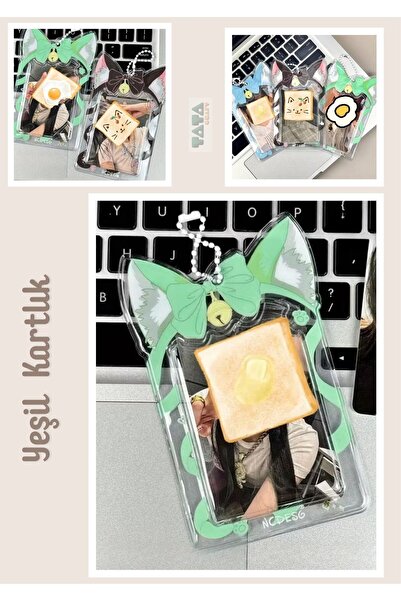 TATA CRAFT Renkli Pvc Kpop Kimlik Kart Tutucu Japon Tarzı Moda Anahtarlık Çan...