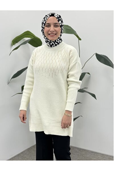 BURKAY Angora Dikine Pearl Tunic 7636 - Vanilla