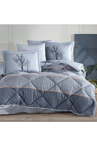 Hobby home collection Tanya Indigo - Poplin Çift Kişilik Uyku Seti