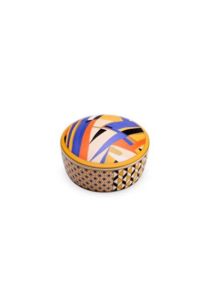 Pozzi Milano Living Porcelain Box with Lid 10 X 5.5 cm