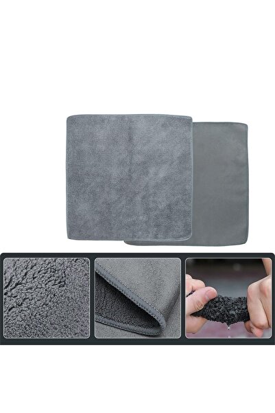 LUXER Set of 5 Magic Microfiber Cloths 30x30 cm, Super Absorbent, Gray,