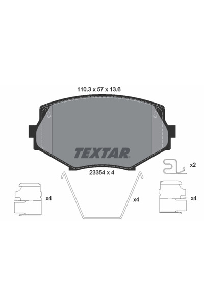TEXTAR Set Placute Frana Frana Disc Eunos Roadster 1/Roadster 2 Mazda Mx-5 1/...