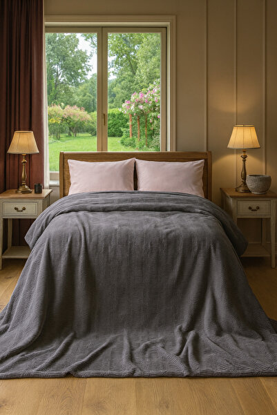 BED LİNE Vıncent Blanket 200*220 Gray