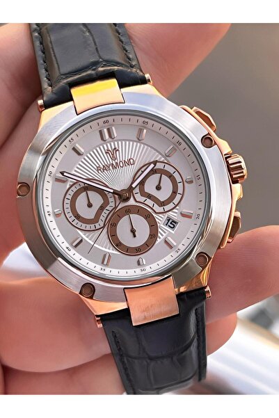 Raymond Special Leather Cord for Engagement and Grooms 2 Years Warranty 5 Atm Men's Wristwatch+Bracelet Rmd.44