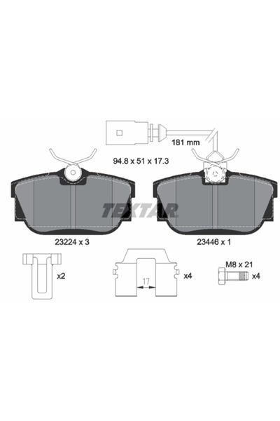 Krieger Set Placute Frana Frana Disc Vw California T4 Camper/Kombi T2 Bus/Kom...