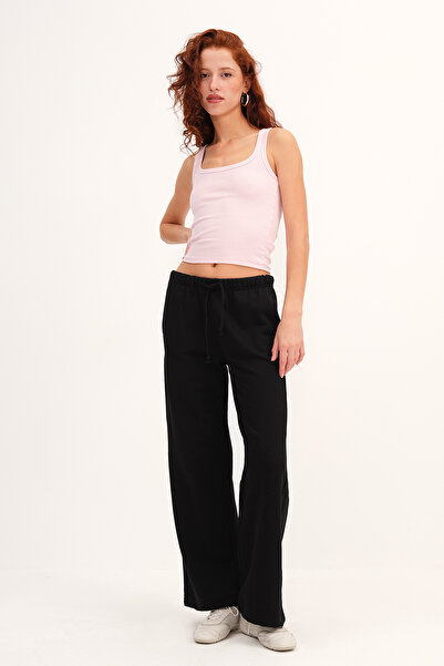 Addax Wide Leg Sweatpants with Pockets Eşf10513
