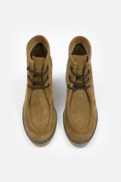 NILUFARR Marry Sigaro Suede Genuine Leather Wedge Heel Boots