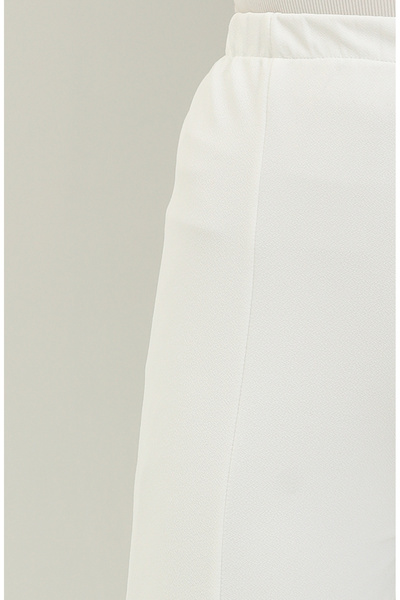 sefamerve Παντελόνι με μακρύ σκίσιμο 3028-01 Λευκό
