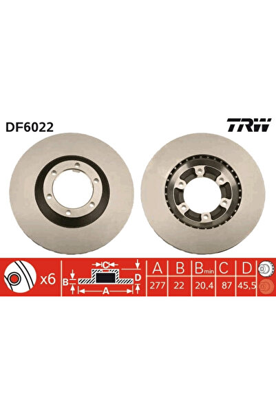 TRW Disc Frana Hyundai Galloper 2 Mitsubishi Galloper