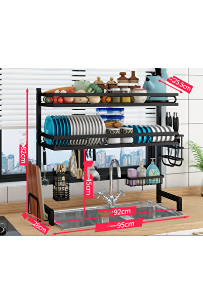 Trendy's Διώροφη θήκη πιάτων πάνω από τον νεροχύτη, με θήκη για μαχαιροπίρουν...