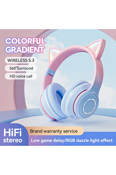 VALA Wireless children's headphones with cat ears, foldable, RGB LED lights, Vala® BT 35 PREMIUM, Bluetooth
