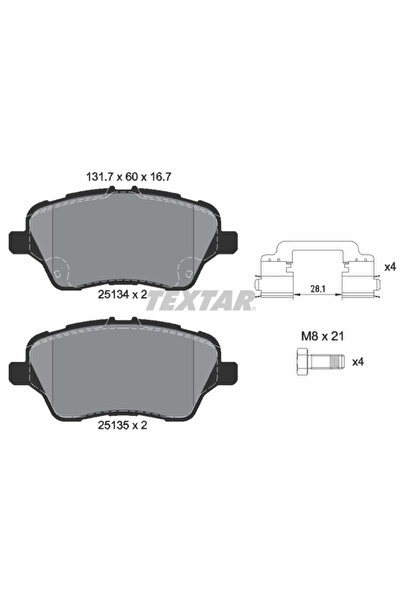 Krieger Set Placute Frana Frana Disc Ford B-Max/Fiesta 6/Fiesta Limuzina Ford...