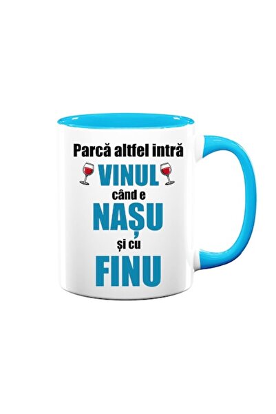OEM Cană personalizată cu mesajul: „Vinul are un gust diferit când e vorba de naș și fin”, Betap