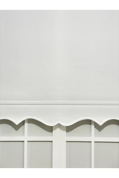 IŞILTI Perde Sistemleri Lüks Stor Perde Beyaz ( Etek Dilimli)