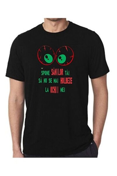 OEM Cotton T-shirt with Funny Print, Black, Size M