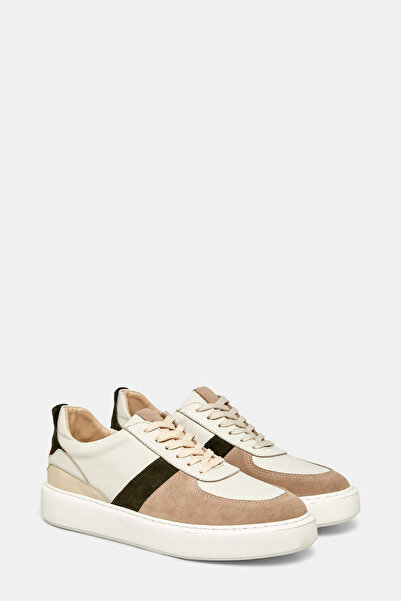 W Collection Beige Leather Sports Shoes