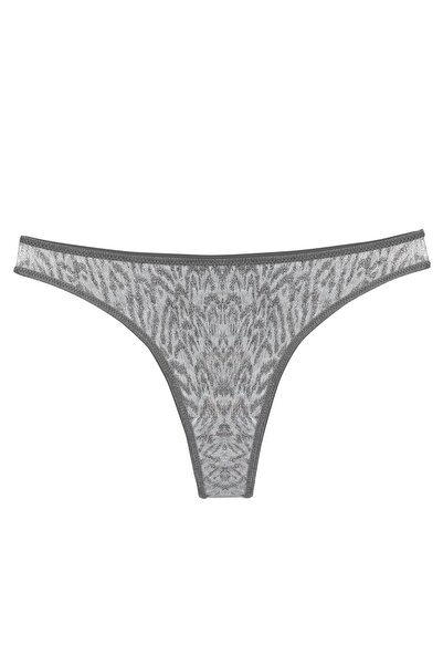 Akbeniz Γυναικείο σλιπ με γκρι σχέδιο ζέβρας 2 τεμαχίων
