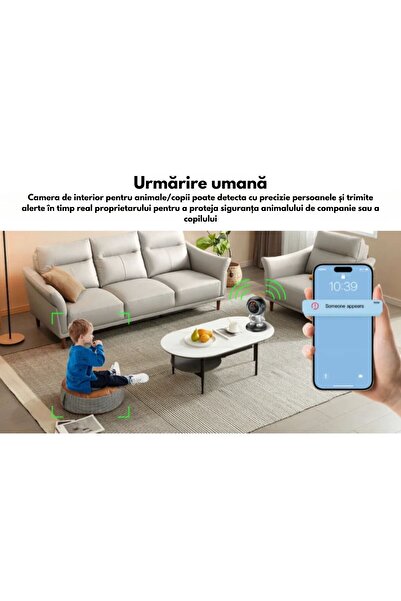 OEM Camera Supraveghere WiFi Smart Full HD 1080P, Design Astronaut, Vizualizare 360°, Night Vision