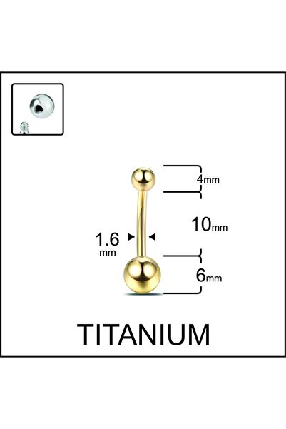 Rupen Kraft Yüksek Kalite G23 Titanium Top Modeli Titanyum Göbek Piercingi