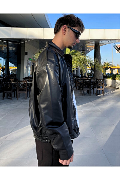 BPM Men's Oversize Vintage Leather Jacket