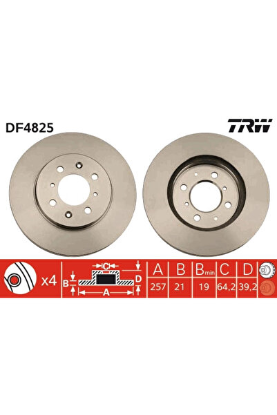 TRW Brake Disc Set Honda City 4 Sedan/City 5 Sedan/Jazz 2 2002-2008
