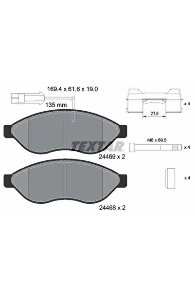 Krieger Set Placute Frana Frana Disc Citroen Jumper 2 Bus/Jumper 2 Caroserie/...