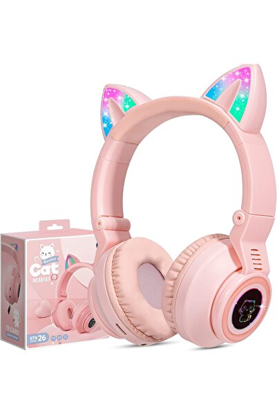 VALA Wireless Kids Headphones with Cat Ears, Foldable, Fun RGB LEDs, Vala® STN-26 PREMIUM, Bluetooth, Mi