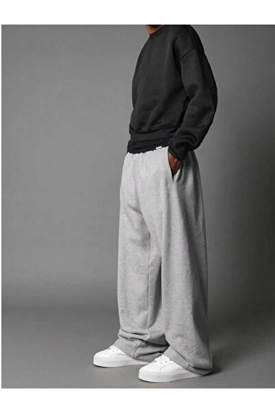 ELASSEL Kışlık Şardonlu Baggy Battal Büyük Beden Kaliteli Bol Kesim Esnek Rahat Kumaş Eşofman Altı r6