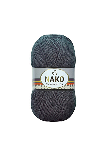 NAKO Superlambs 25 Yünlü El Örgü Ipi Renk Kodu: 13776 Füme