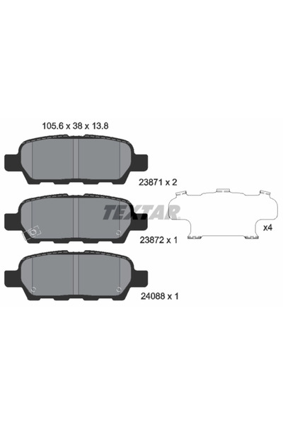 TEXTAR Brake pad set disc brake NISSAN SERENA (C27) 2016-2021