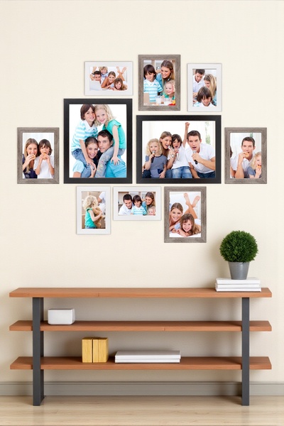 EMNASA AHŞAP KASA ÖNÜ CAMLI 4'LÜ SET 2 ADET 20x15- 4 ADET 13x15 4 ADET 10x15 ...