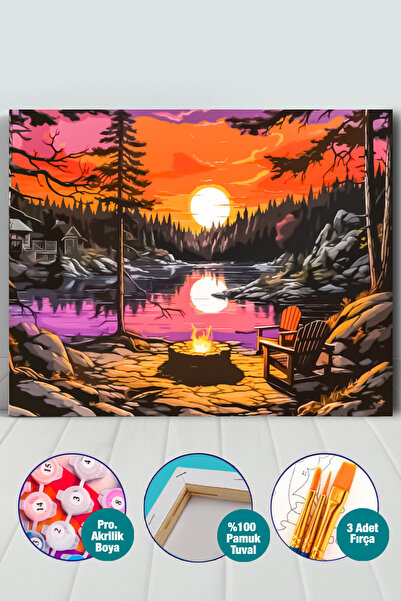 Picasso World Hobby Art Sayılarla Boyama Numaralı Tuval Seti Fırça Boya Dahil...