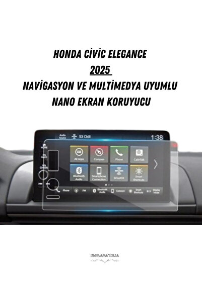 UniqAnatolia واقي شاشة نانو متوافق مع نظام الملاحة والوسائط المتعددة لسيارة هوندا سيفيك إليجانس 2025